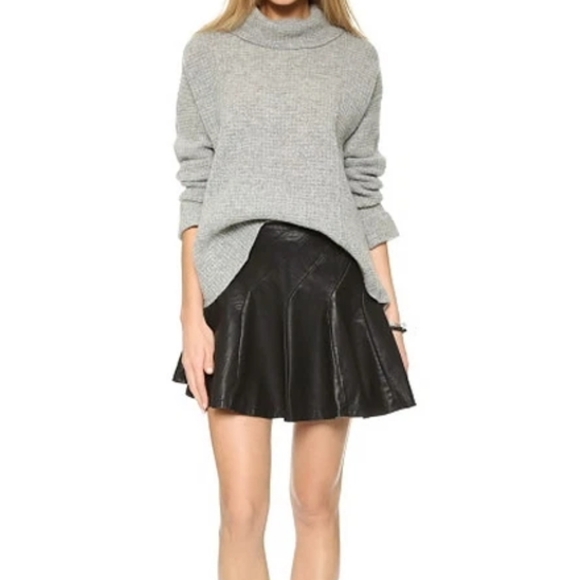 Zara Dresses & Skirts - Free People About A Girl Vegan Mini Skirt Black Size 0